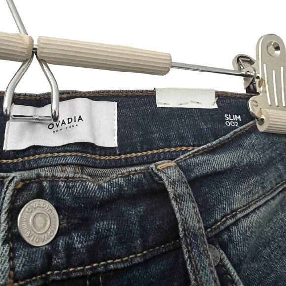 Ovadia New York Mens Medium Wash Distressed Slim 002 Stretch Jeans Size 34 NEW - Picture 2 of 7